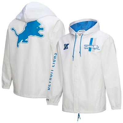 Veste à capuche boutons-pression avec logo vintage des Detroit Lions de Mitchell & Ness pour homme