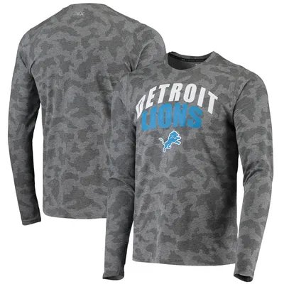 Detroit Lions MSX by Michael Strahan Camo Performance Long Sleeve T-Shirt - Black