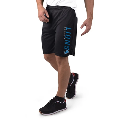 Short en maille noire Detroit Lions MSX by Michael Strahan pour homme