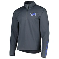 Sweat à capuche demi-zippé MSX par Michael Strahan pour hommes, charbon de bois, Detroit Lions