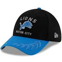 Casquette New Era 39THIRTY Flex noire/bleue pour homme, Detroit Lions, draft NFL 2025