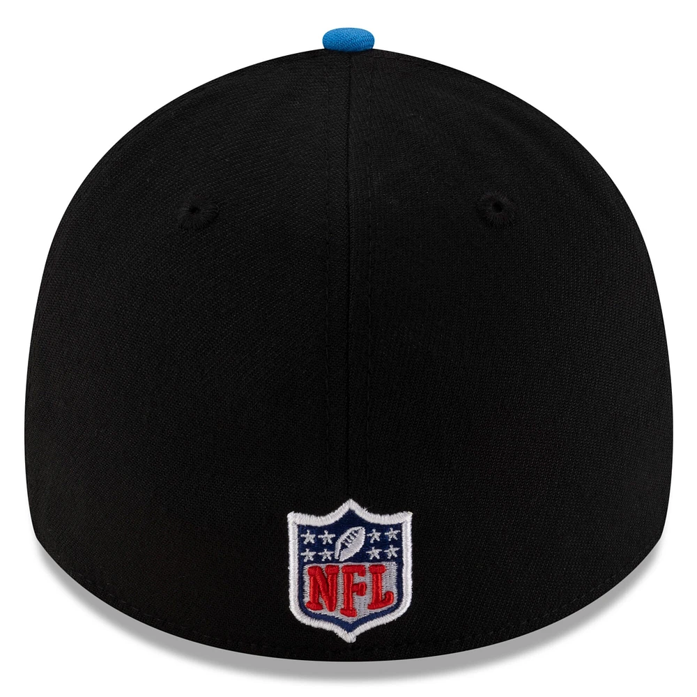 Casquette New Era 39THIRTY Flex noire/bleue pour homme, Detroit Lions, draft NFL 2025