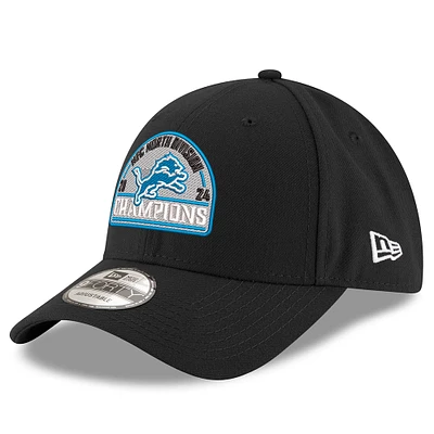 Casquette ajustable 9FORTY Detroit Lions 2024 NFC North Division Champions New Era noire pour homme