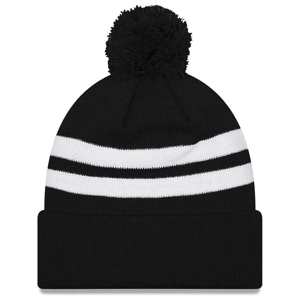 Bonnet en tricot rayé à revers avec pompon Detroit Lions 2024 NFL Playoffs New Era pour homme