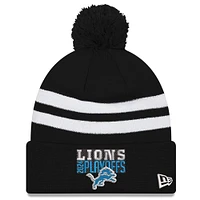 Bonnet en tricot rayé à revers avec pompon Detroit Lions 2024 NFL Playoffs New Era pour homme