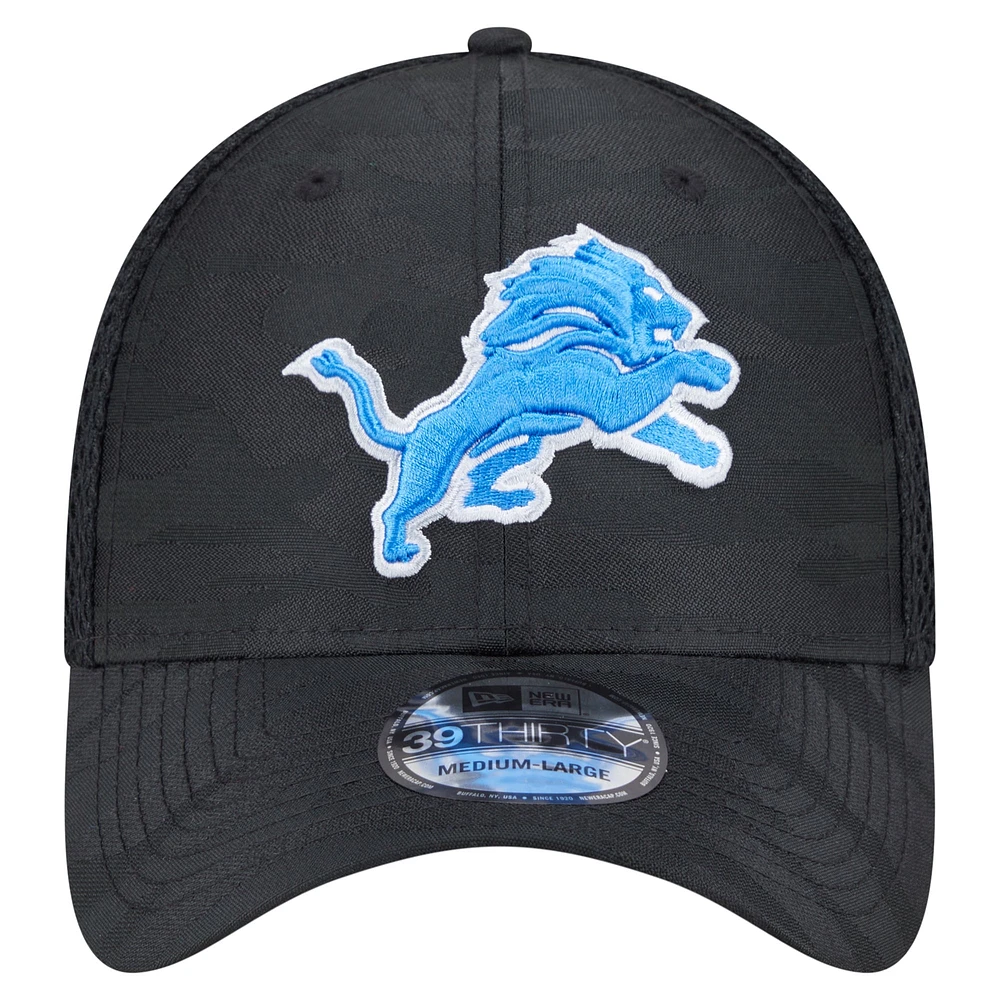 Men's New Era Black Detroit Lions Active Camo 39THIRTY Flex Hat