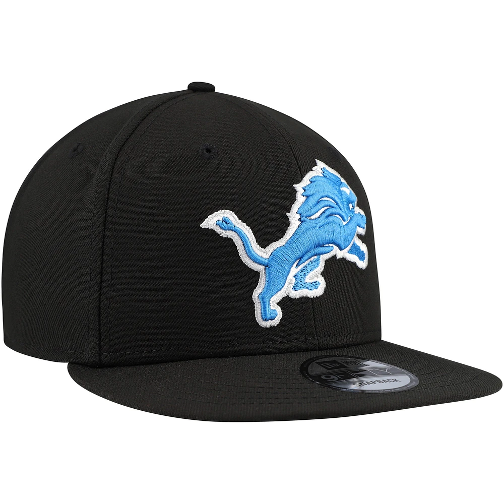 Men's New Era Black Detroit Lions Basic 9FIFTY Snapback Hat