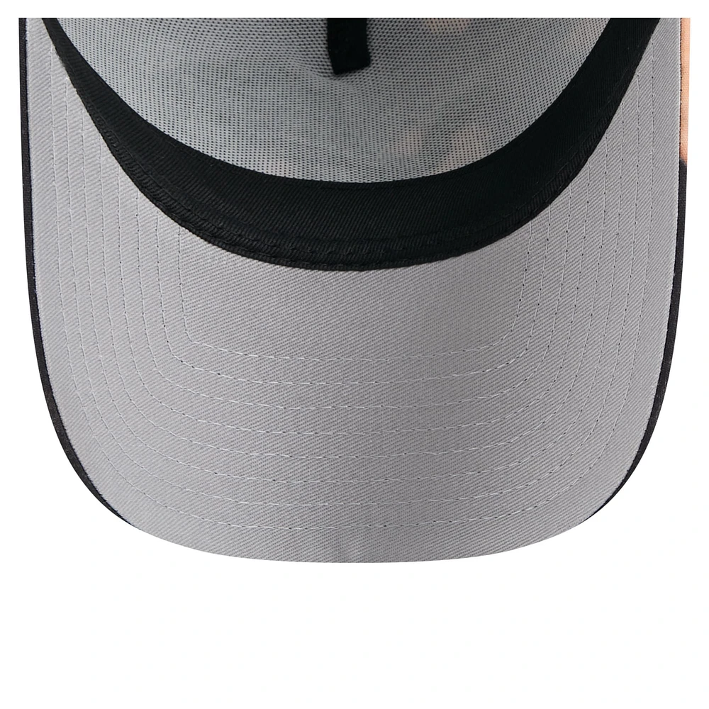 Men's New Era Black Detroit Lions Bleached A-Frame 9FORTY Trucker Adjustable Hat