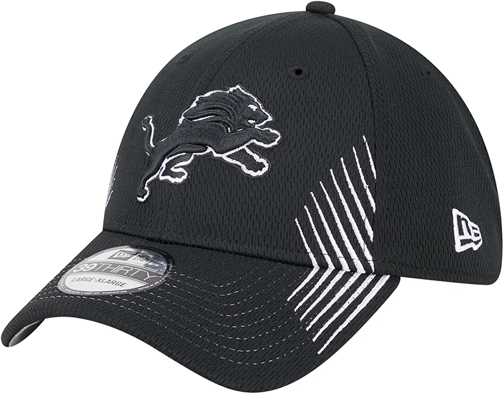 Men's New Era Black Detroit Lions Sport Night Active 39THIRTY Flex Hat