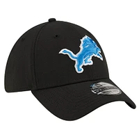 Men's New Era Black Detroit Lions Team Classic 39THIRTY Flex Hat