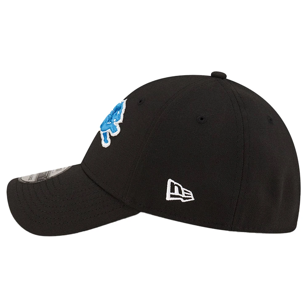 Men's New Era Black Detroit Lions Team Classic 39THIRTY Flex Hat