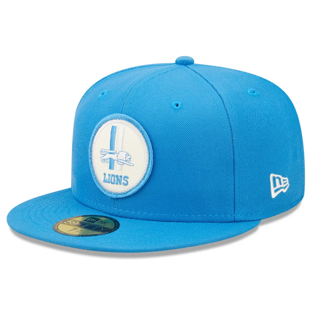 New Era Men's Detroit Lions Logo Blue 59Fifty Fitted Hat