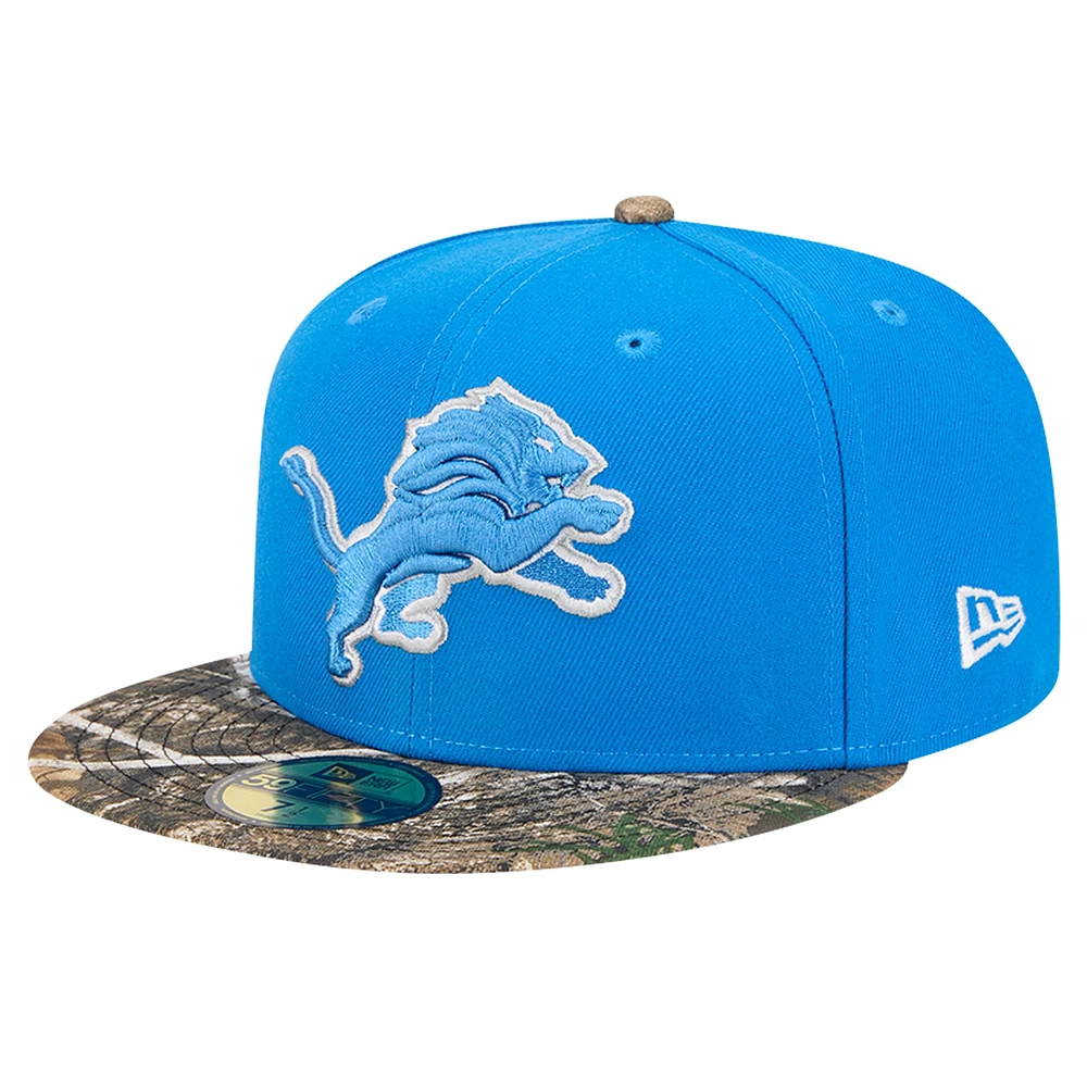 Casquette ajustée 59FIFTY Active bicolore Detroit Lions bleue New Era pour homme