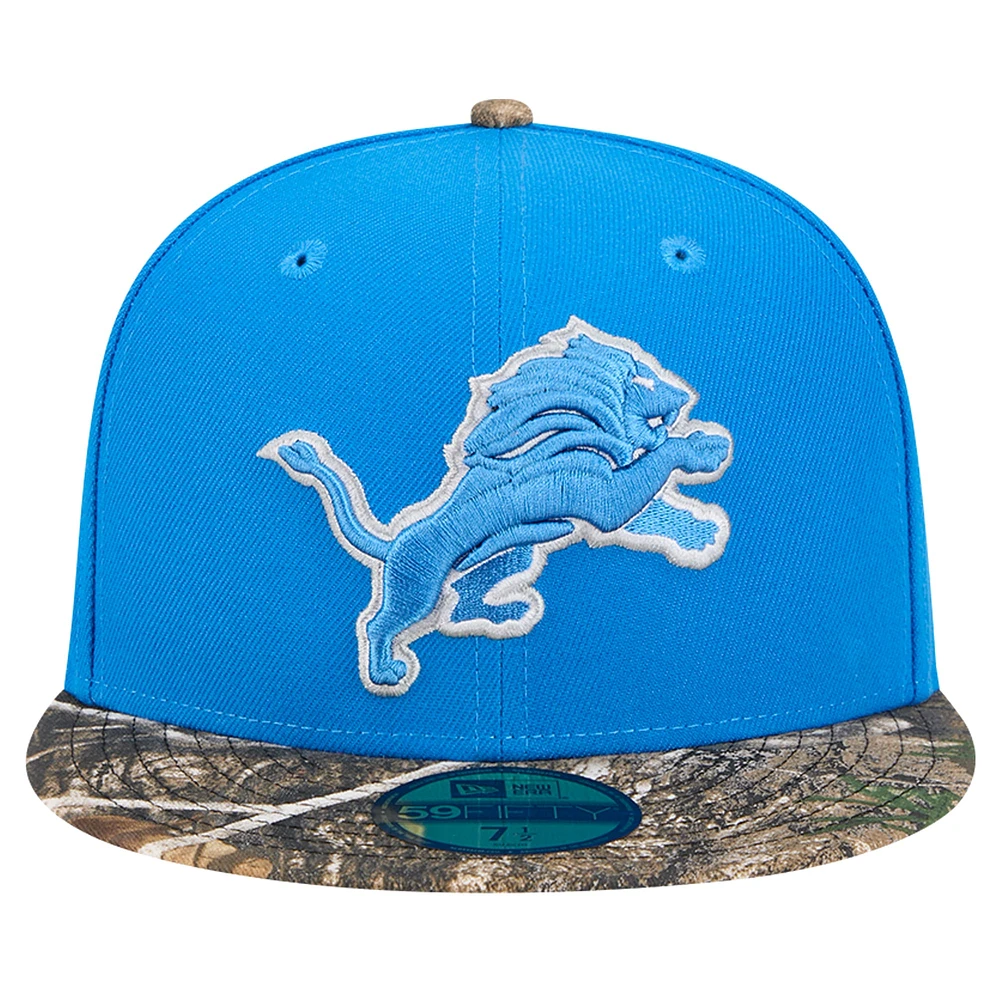 Casquette ajustée 59FIFTY Active bicolore Detroit Lions bleue New Era pour homme