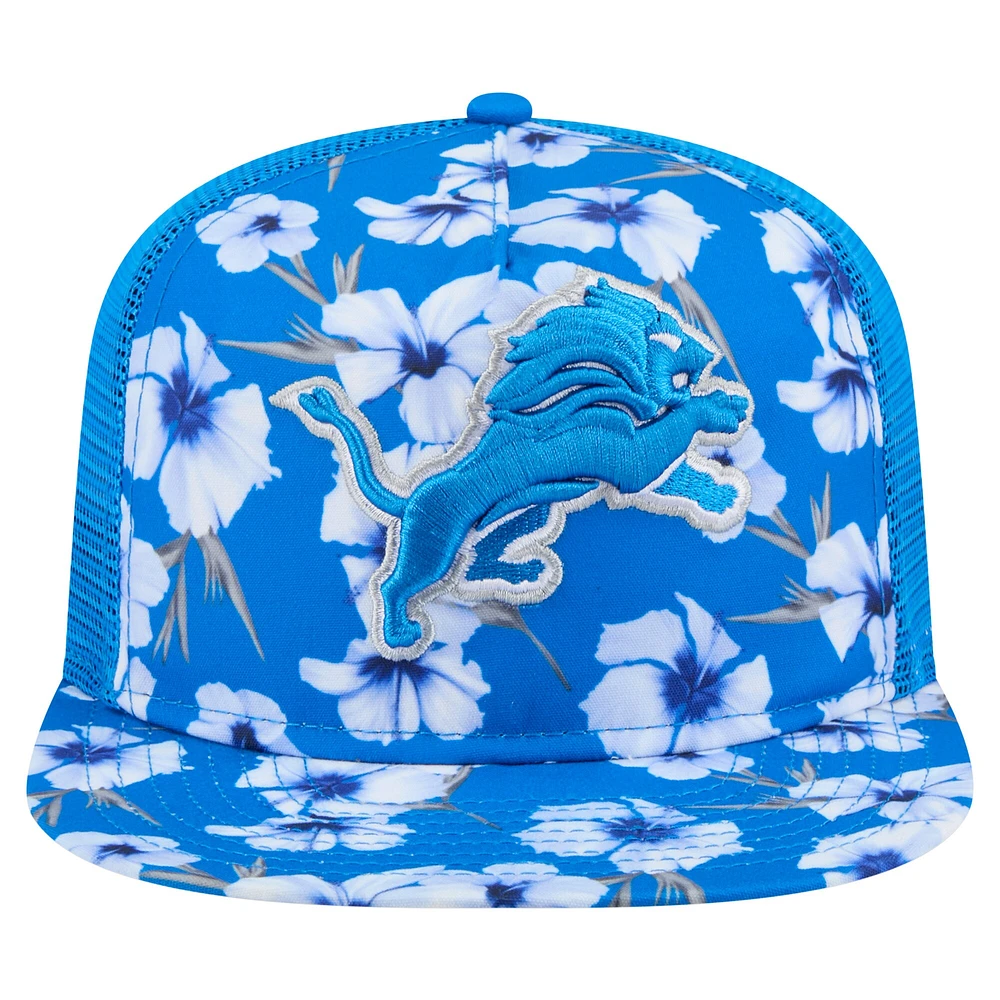 Casquette de golf à visière snapback Detroit Lions bleu New Era pour homme