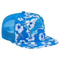 Casquette de golf à visière snapback Detroit Lions bleu New Era pour homme