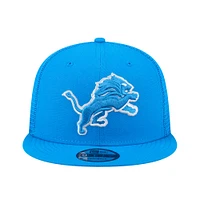 Men's New Era Blue Detroit Lions  Main Trucker 9FIFTY Snapback Hat