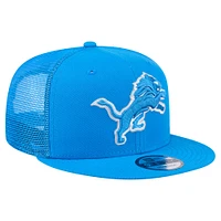 Men's New Era Blue Detroit Lions  Main Trucker 9FIFTY Snapback Hat