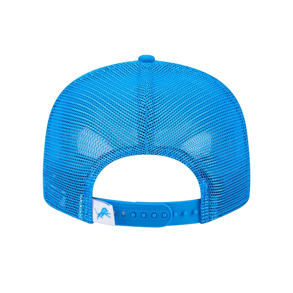 Men's New Era Blue Detroit Lions  Main Trucker 9FIFTY Snapback Hat