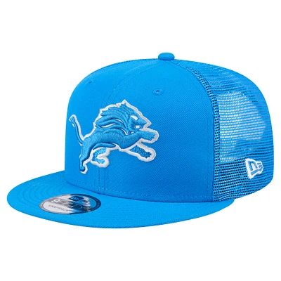 Men's New Era Blue Detroit Lions  Main Trucker 9FIFTY Snapback Hat