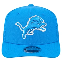 Casquette camionneur 9SEVENTY extensible à boutons-pression bleue des Lions de Detroit de New Era pour homme