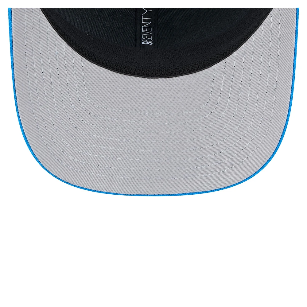 Casquette camionneur 9SEVENTY extensible à boutons-pression bleue des Lions de Detroit de New Era pour homme