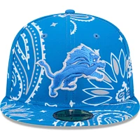 Men's New Era Blue Detroit Lions Paisley 59FIFTY Fitted Hat