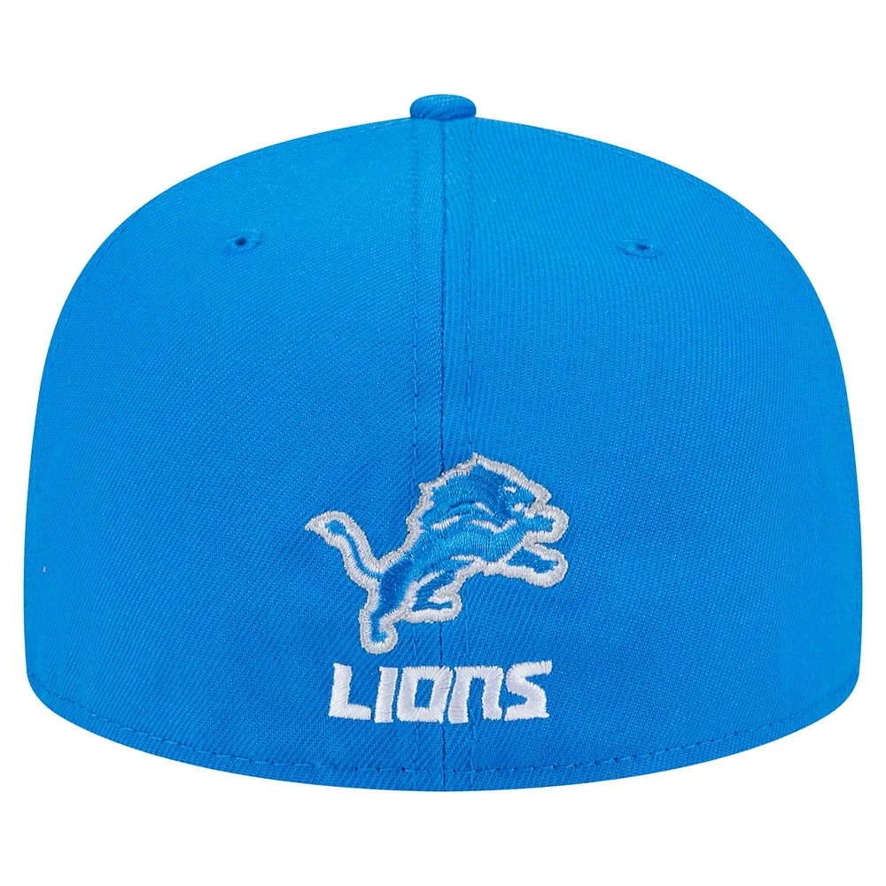 Men's New Era Blue Detroit Lions Ransom 59FIFTY Fitted Hat