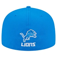 Men's New Era Blue Detroit Lions Ransom 59FIFTY Fitted Hat