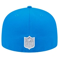 Men's New Era Blue Detroit Lions  Script Sided 59FIFTY Fitted Hat