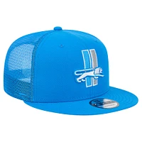 Men's New Era Blue Detroit Lions Throwback Main Trucker 9FIFTY Snapback Hat