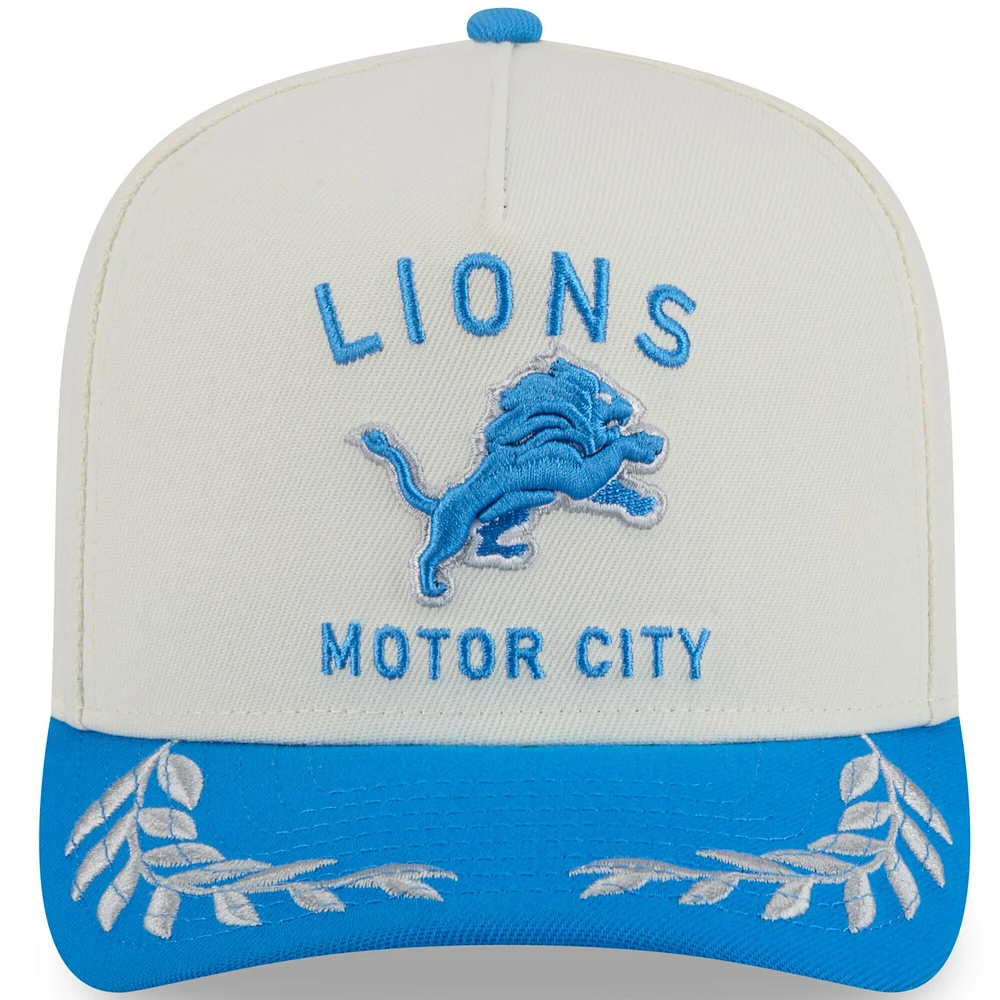 Casquette snapback 9FIFTY A-Frame crème/bleue pour homme des Detroit Lions, draft NFL 2025