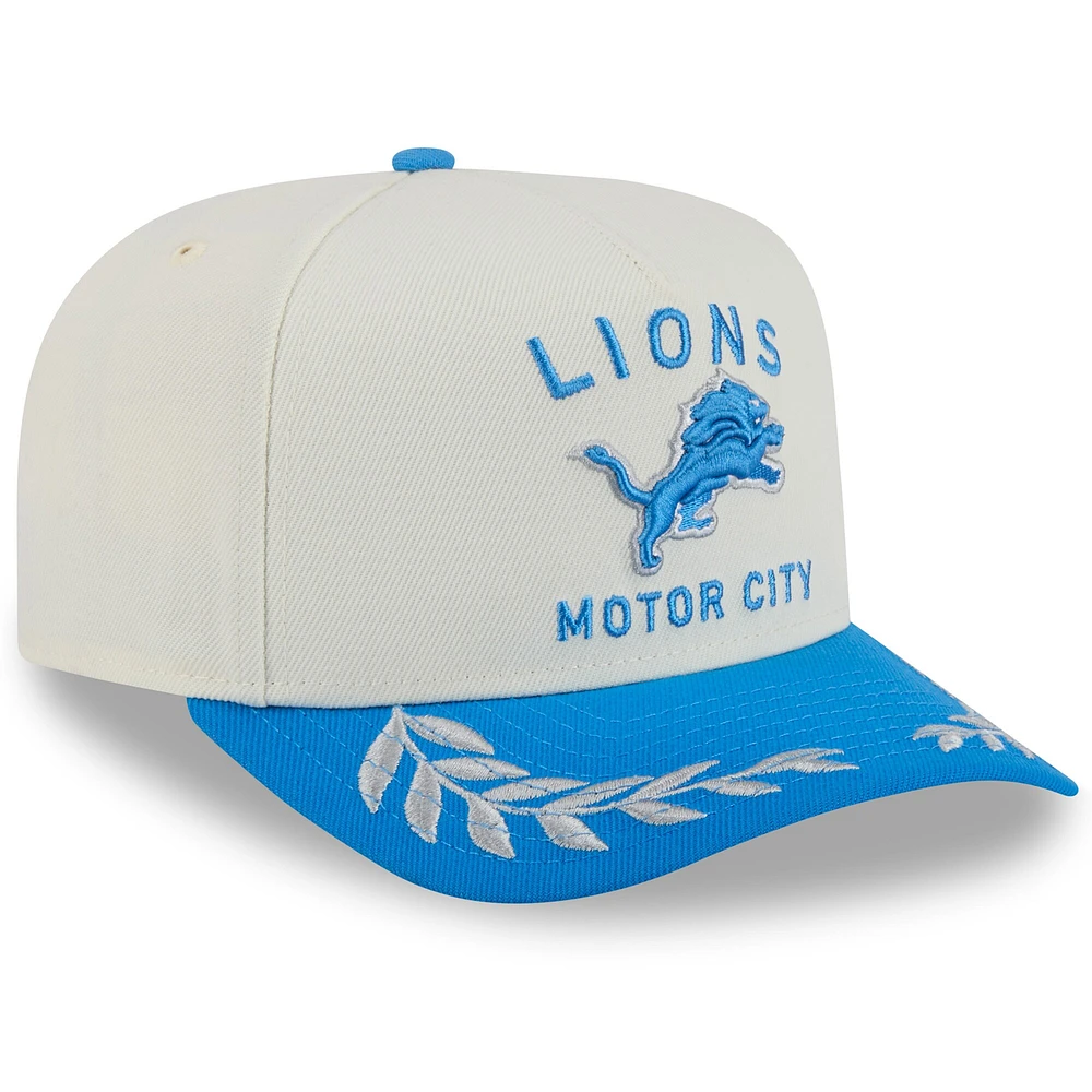 Casquette snapback 9FIFTY A-Frame crème/bleue pour homme des Detroit Lions, draft NFL 2025