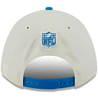 Casquette ajustable New Era 9FORTY A-Frame M-Crown crème/bleu pour homme, Detroit Lions, draft NFL 2025