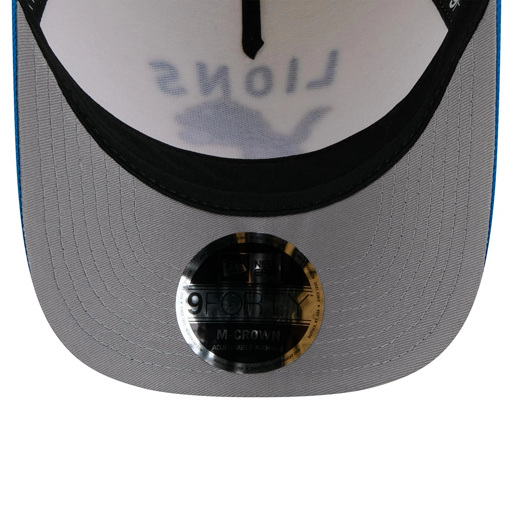 Casquette ajustable New Era 9FORTY A-Frame M-Crown crème/bleu pour homme, Detroit Lions, draft NFL 2025