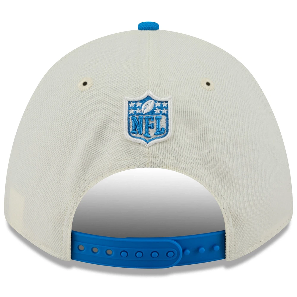 Casquette ajustable New Era 9FORTY M-Crown A-Frame pour homme, couleur crème/bleu, Detroit Lions, draft NFL 2025