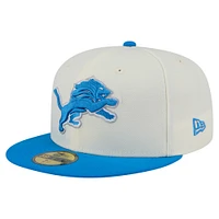 Men's New Era  Cream/Blue Detroit Lions Main 59FIFTY Fitted Hat