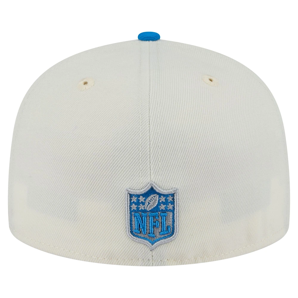 Men's New Era  Cream/Blue Detroit Lions Main 59FIFTY Fitted Hat