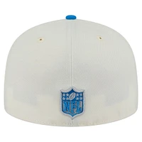Men's New Era  Cream/Blue Detroit Lions Main 59FIFTY Fitted Hat