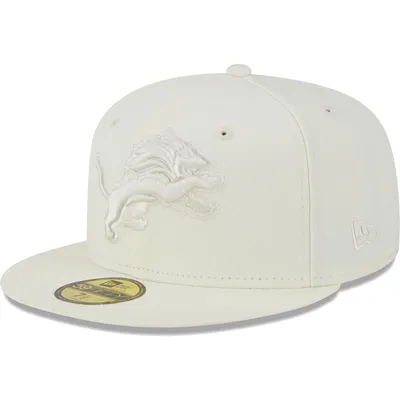 Men's New Era Cream/Blue Detroit Lions 2022 Sideline 59FIFTY