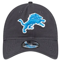 Casquette réglable New Era Graphite Detroit Lions Core Classic 9TWENTY pour hommes