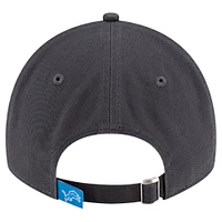 Casquette réglable New Era Graphite Detroit Lions Core Classic 9TWENTY pour hommes
