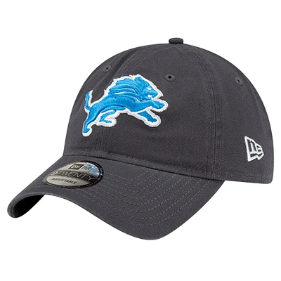 Casquette réglable New Era Graphite Detroit Lions Core Classic 9TWENTY pour hommes