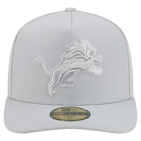 Men's New Era Gray Detroit Lions Color Pack A-Frame 59FIFTY Fitted Hat