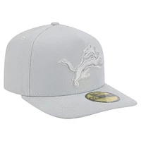 Men's New Era Gray Detroit Lions Color Pack A-Frame 59FIFTY Fitted Hat