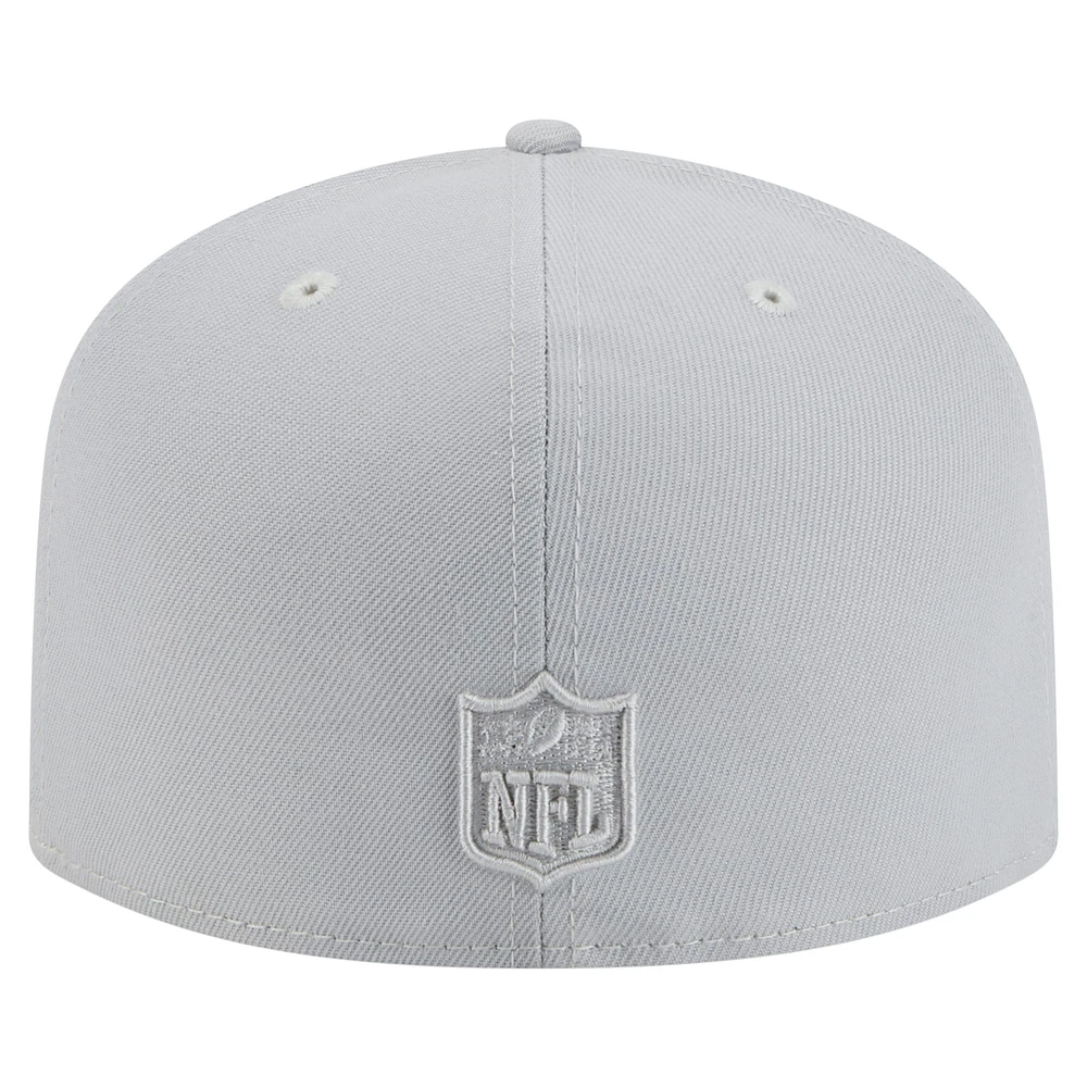 Men's New Era Gray Detroit Lions Color Pack A-Frame 59FIFTY Fitted Hat