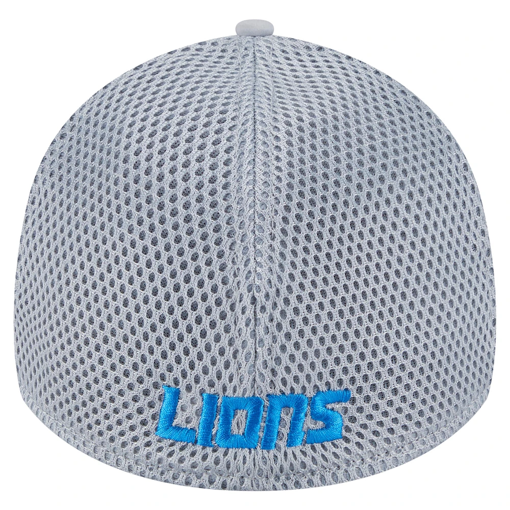 Casquette Game Day Linear 39THIRTY Flex grise pour homme des Detroit Lions de New Era