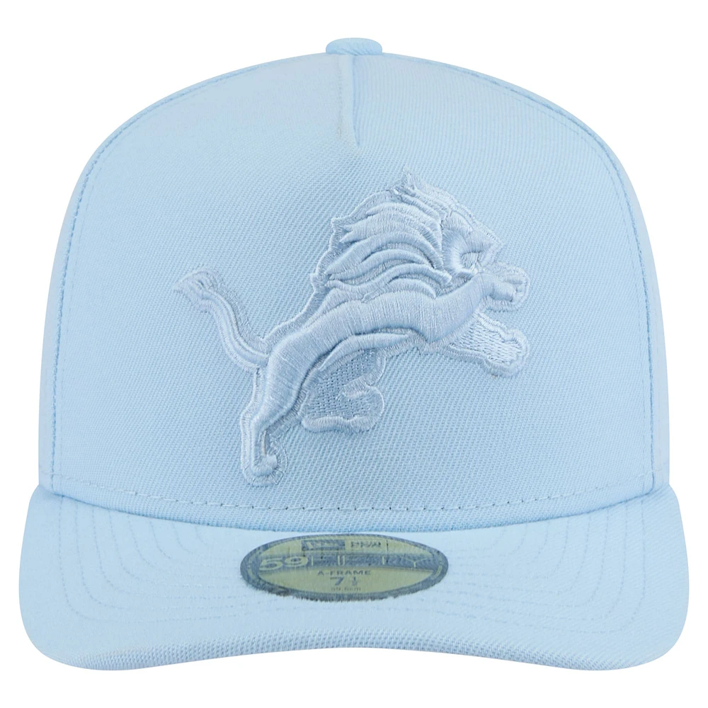Men's New Era Light Blue Detroit Lions Color Pack A-Frame 59FIFTY Fitted Hat