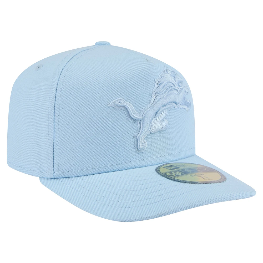 Men's New Era Light Blue Detroit Lions Color Pack A-Frame 59FIFTY Fitted Hat