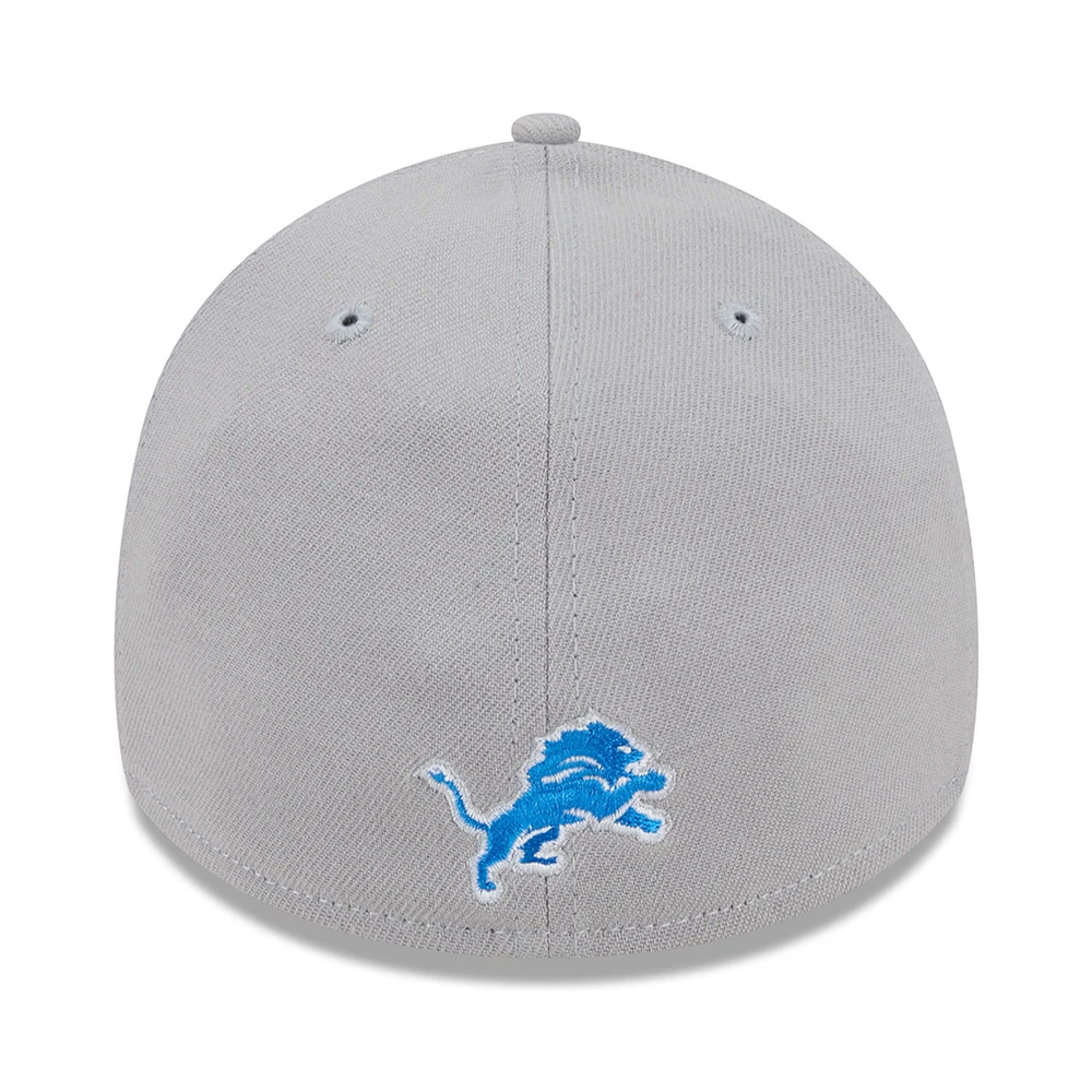 Men's New Era Silver Detroit Lions City Originals 39THIRTY Flex Hat